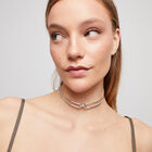 Collar doble ba&ntilde;ado en plata de ley con topacio blanco